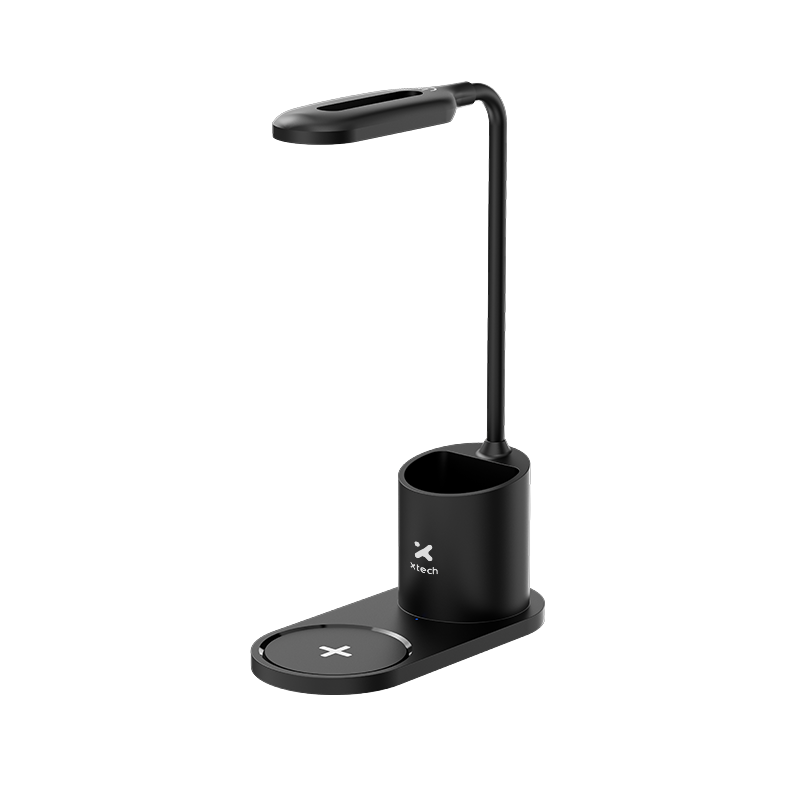 Lámpara LED de escritorio Xtech - con portalápices y base de carga inalámbrica