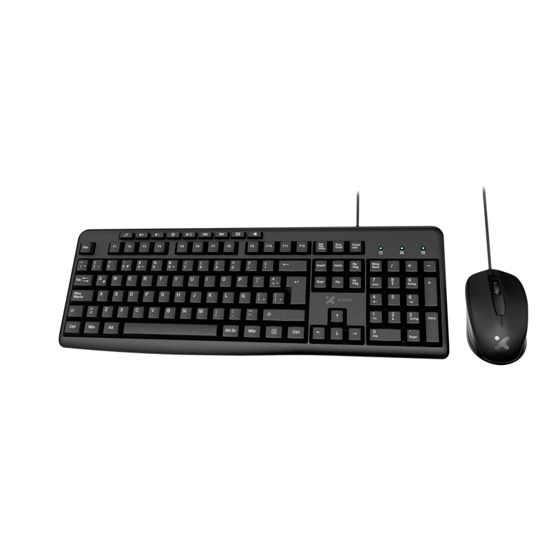 Combo teclado y mouse - Xtech - Multimedia español - Negro