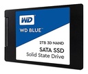 interno para PC de 2 TB - Western Digital WD Blue 3D NAND SSD ATA III 6 Gb/s, 2,5/7 mm, hasta 560 MB/s - WDS200T2B0A, disco duro de estado sólido