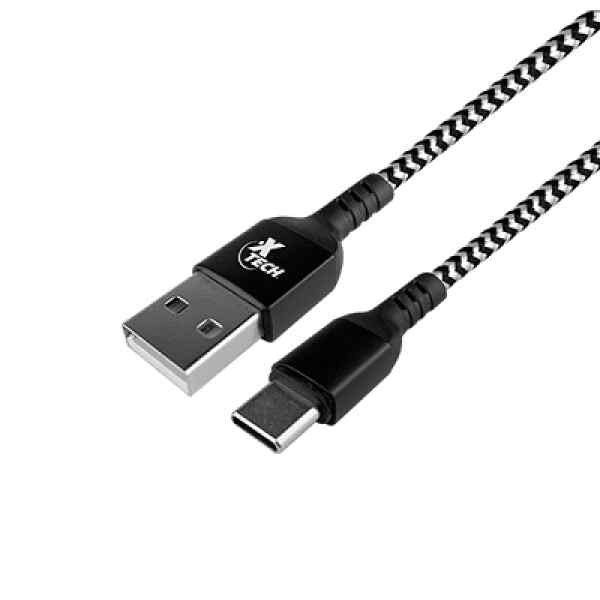Clave USB Xtech  - 4 pin USB Type A - 24 pin USB-C - 1.8 m - Negro- Braided-XTC-512
