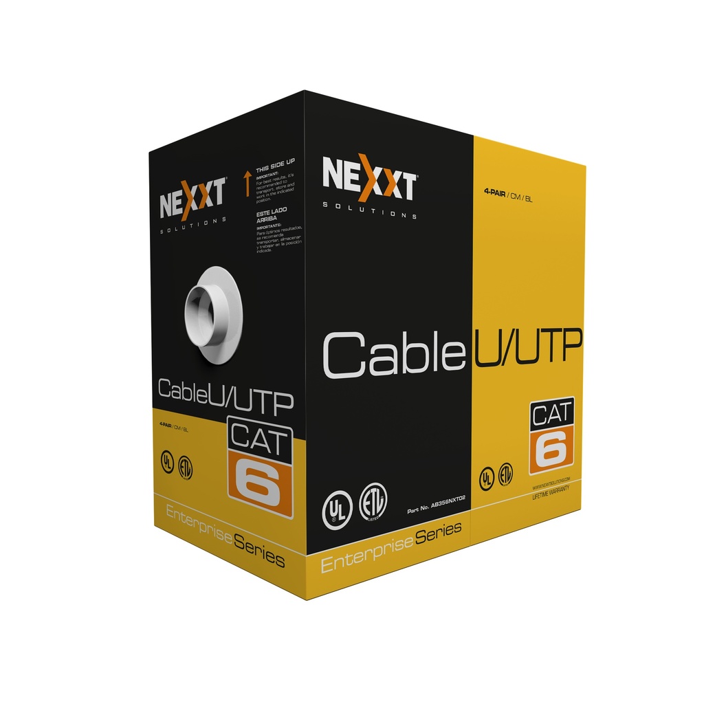 Cable Nexxt Enterprise Cat6 U/UTP 4P 23AWG CM 305m Azul