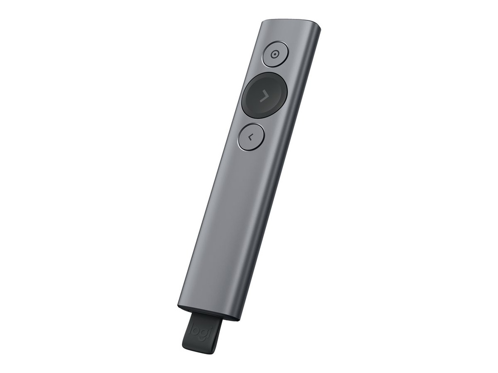 Control remoto para  presentaciones Logitech Spotlight 3 botones para pizzara color gris