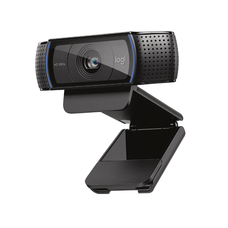 Cámara web Logitech C920 1920 x 1080 HD con dos micrófonos Color negro
