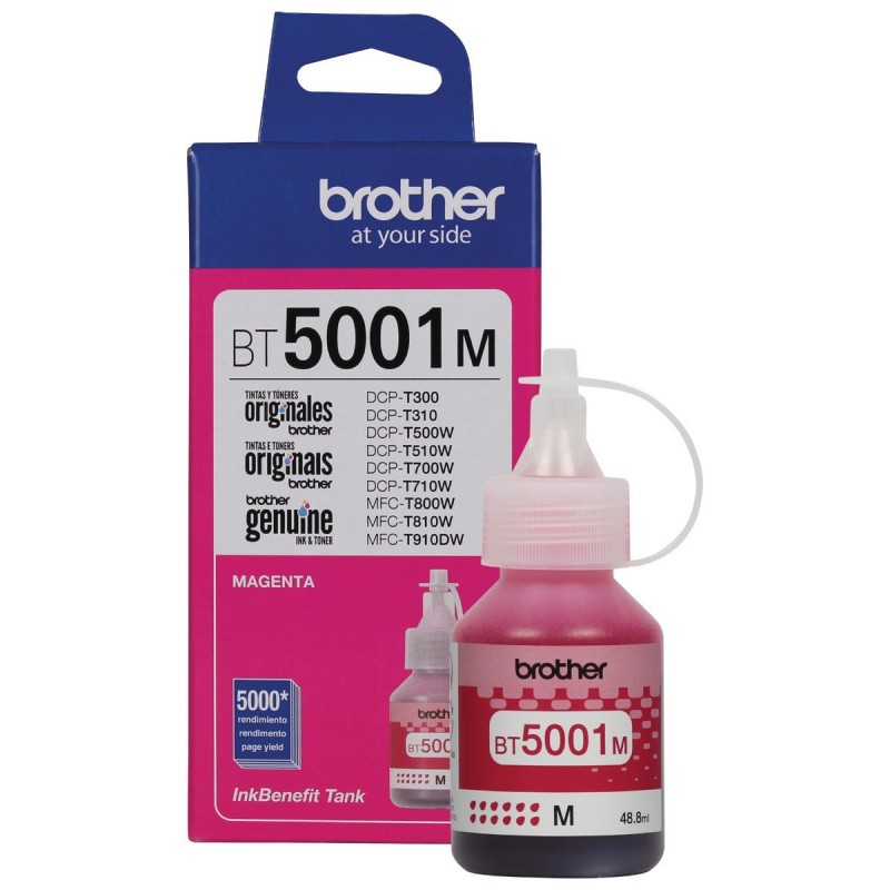 Tinta Brother Magenta (BT5001M) HL-T4000DW DCP-T220 T226 T310 DCP-T420W T426W DCP-T510W T520W DCP-T710W T720DW DCP-T820DW MFC-T810W T910DW MFC-T920DW T925DW MFC-T4500DW