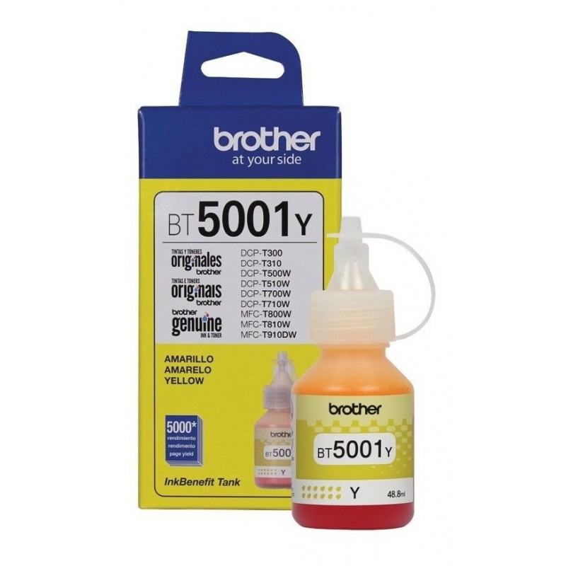 Tinta Brother Yellow (BT5001Y) HL-T4000DW DCP-T220 T226 T310 DCP-T420W T426W DCP-T510W T520W DCP-T710W T720DW DCP-T820DW MFC-T810W T910DW MFC-T920DW T925DW MFC-T4500DW