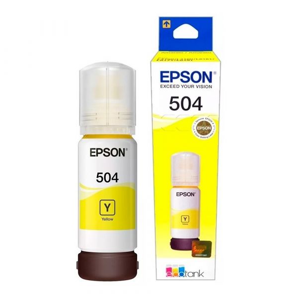 Tinta Epson Amarilla (504) de 70 ml. para impresoras L4150 L4160 L4260 L4360 L6161 L6171 L6191 L6270 L6271 L6370 L14150