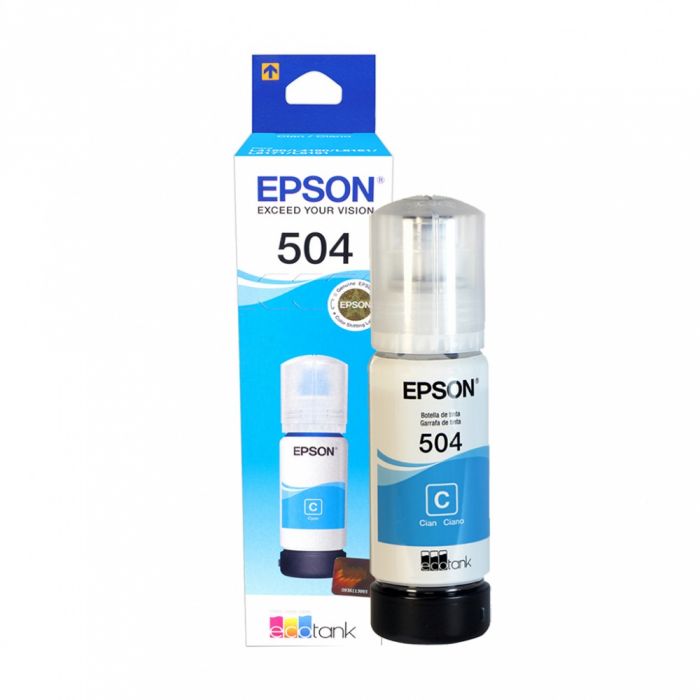 Tinta Epson Cyan (504) de 70ml L4150 L4160 L4260 L4360 L6161 L6171 L6191 L6270 L6271 L6370 L14150