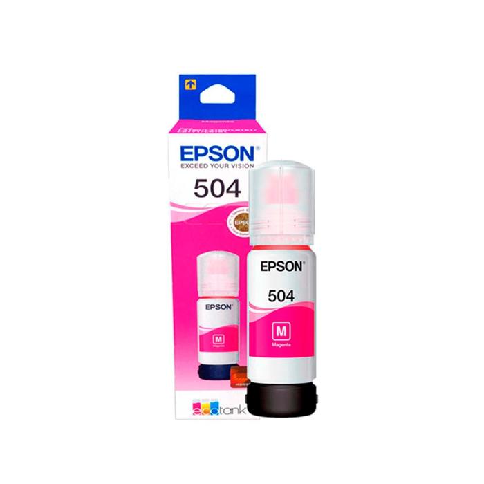 Tinta Epson Magenta (504) 70ml para impresoras L4150 L4160 L4260 L4360 L6161 L6171 L6191 L6270 L6271 L6370 L14150