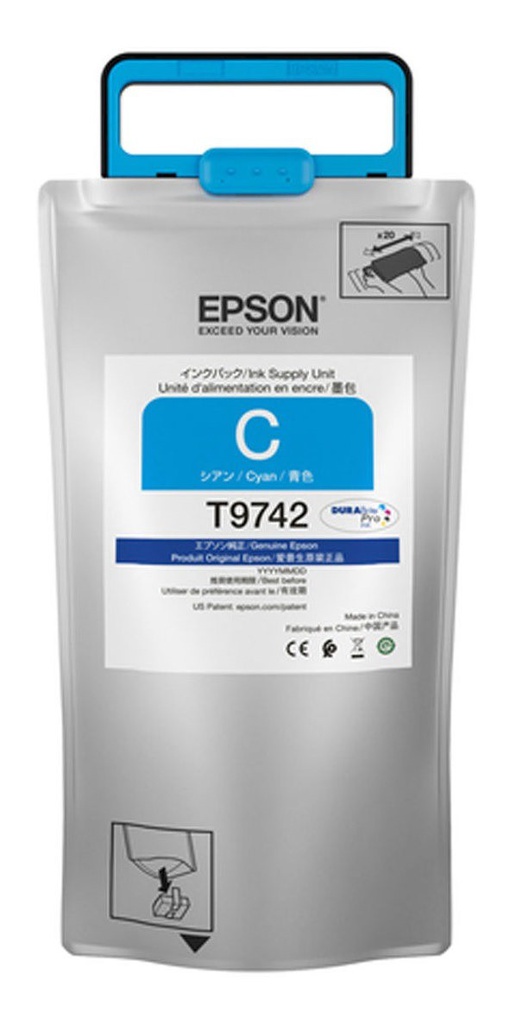 Tinta Epson Cyan (T9742)WF-C869R Bolsa Alta Capacidad
