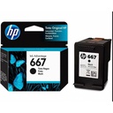 Tinta HP Negro (667)Deskjet Ink Advantage 6000, 6400,1200,2300,2700,4100