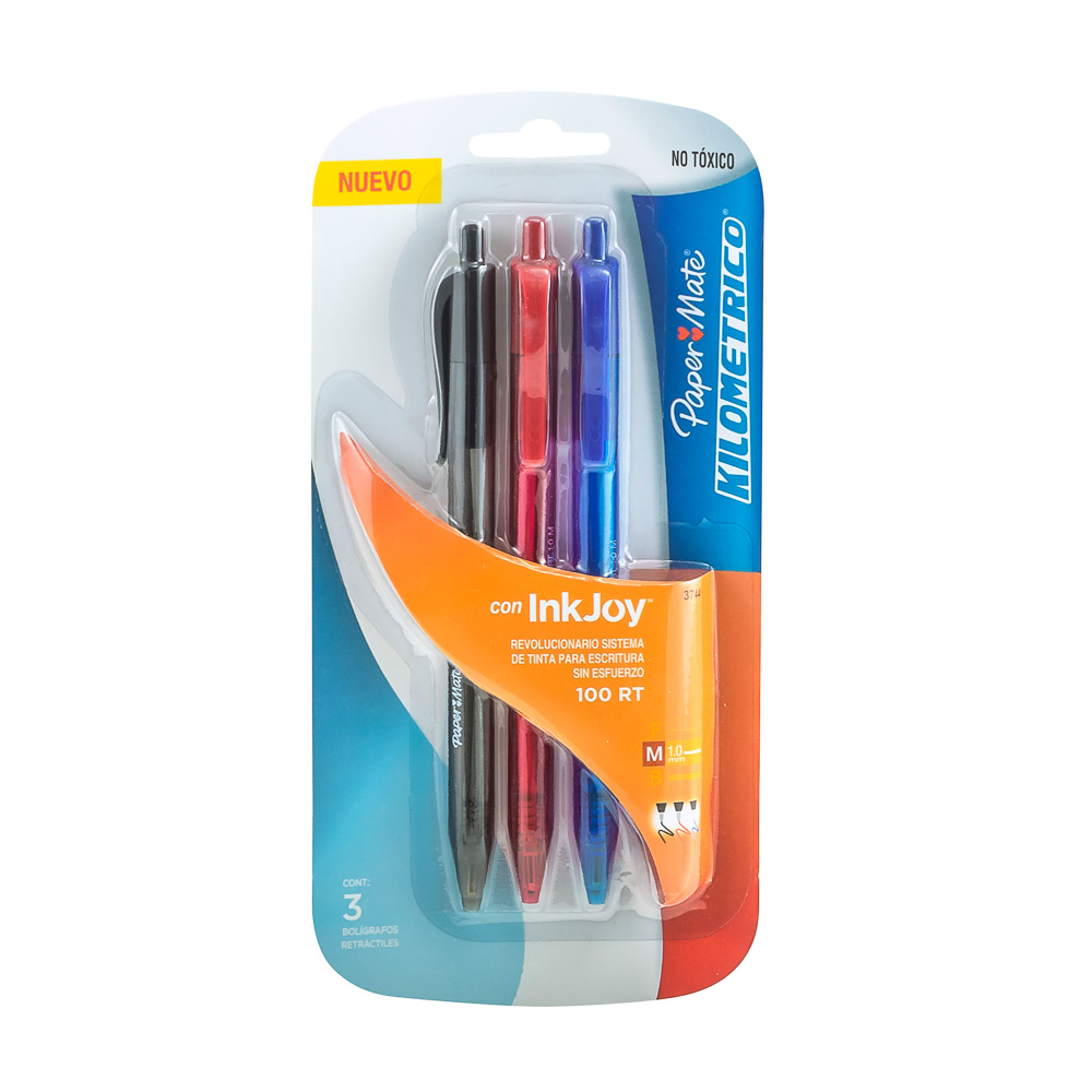BOLIGRAFOS PAPER MATE KILOMETRICO paquete de 3 unidades
