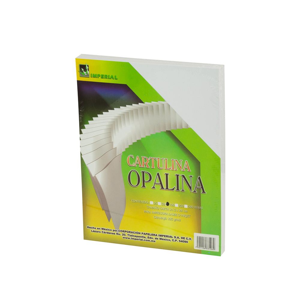 CARTULINA OPALINA 210GR CARTA 100 HOJAS BLANCO