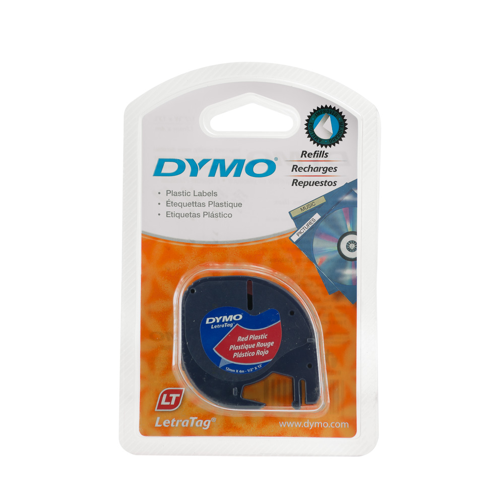 CINTA DYMO 91333 LETRATAG PLASTICA ROJO 