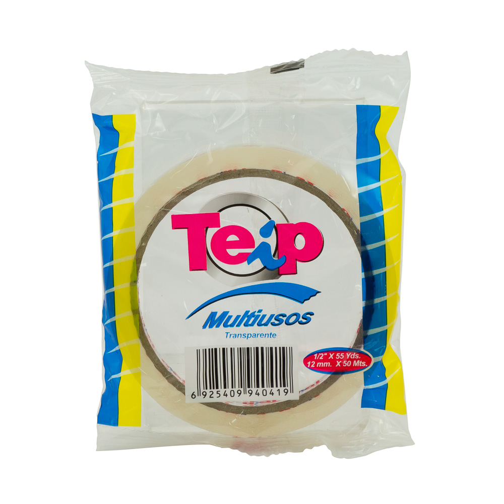 CINTA ADHESIVA TEIP 1/2" X 55 YARDAS