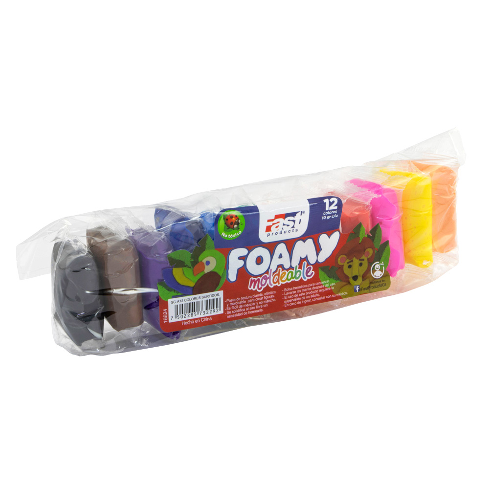 Foamy Moldeable Fast 10grs. 12 Colores 