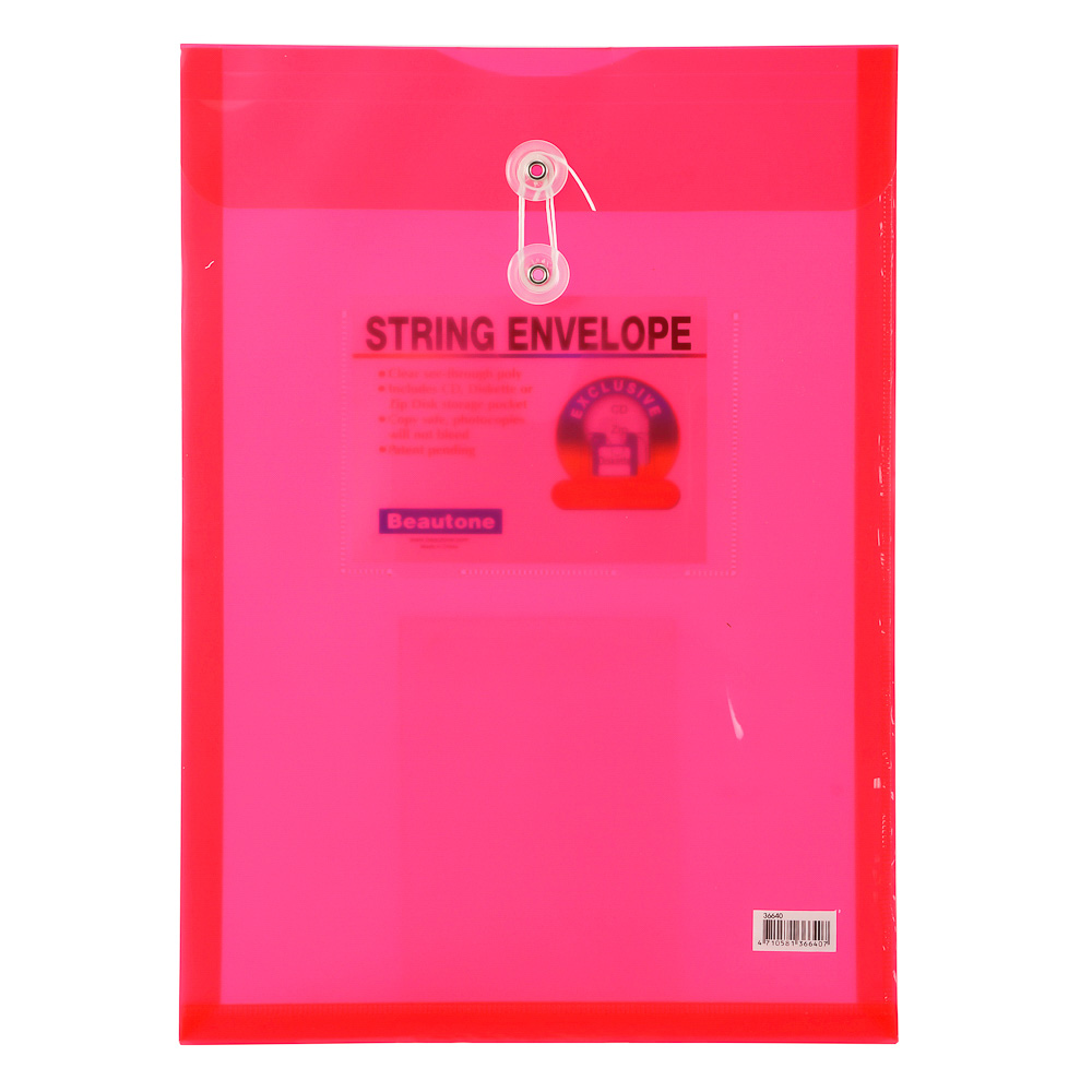 SOBRE PLASTICO OFICIO ROJO C/PITA 