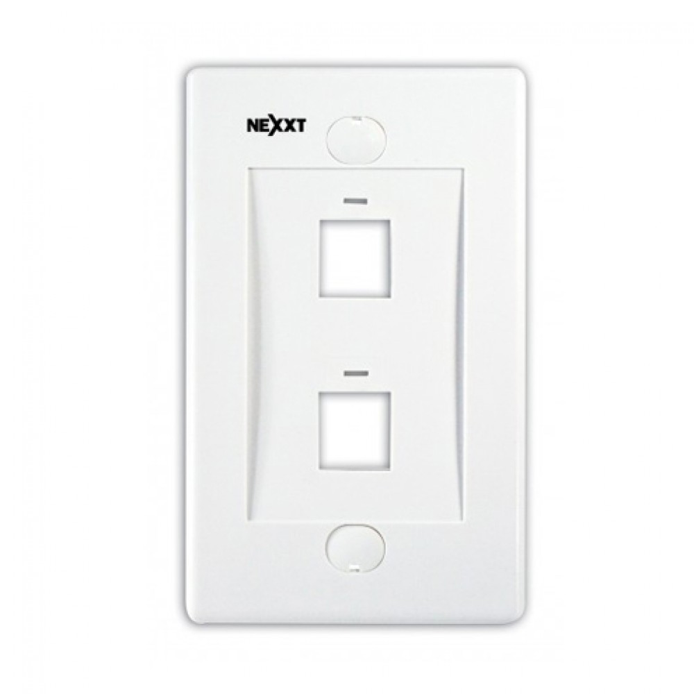 Placa de montaje Nexxt - blanco - 2 pu ertos