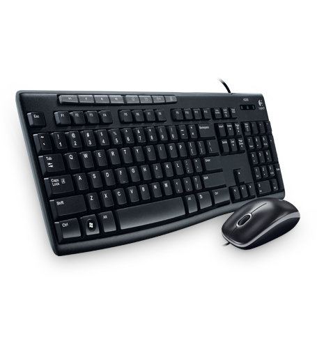Combo de teclado y mouse Logitech MK200 USB Color Negro