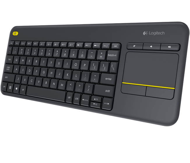 Logitech Wireless Touch Keyboard K400 Plus - Teclado - con panel táctil - inalámbrico - 2.4 GHz - negro