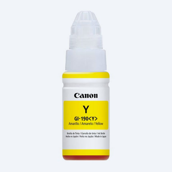 Tinta Canon amarillo (GI-190Y) de 70 ml para PIXMA G1100, G2100, G3100, G4100