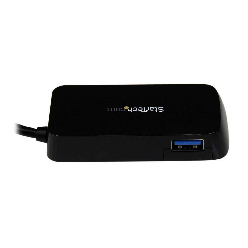 Adaptador Concentrador Hub Ladrón USB 3.0 StarTech.com Super Speed 4 Puertos Salidas Portátil para Laptop Ordenador, Negro