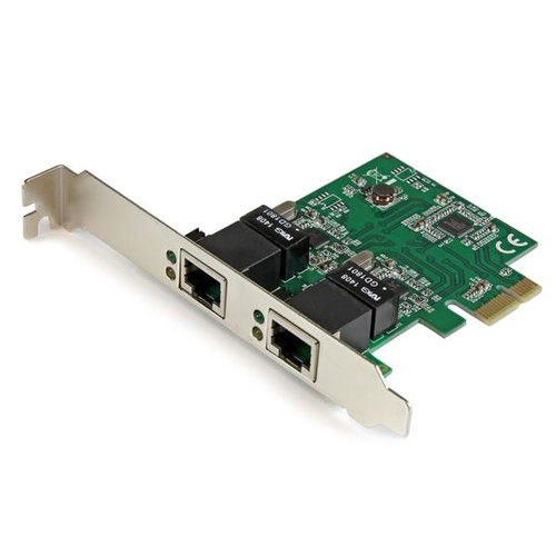 StarTech.com Adaptador Tarjeta de Red NIC PCI Express PCI-E de 2 Puertos Ethernet Gigabit - 2x RJ45 Hembra - Adaptador de red - PCIe perfil bajo - Gigabit Ethernet x 2 - para P/N: ET91000SM10, ET91000SM20