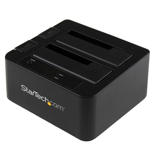StarTech.com Docking Station eSATA USB 3.0 con UASP de 2 Bahías para Disco Duro o SSD SATA de 2,5 o 3,5 Pulgadas - Controlador de almacenamiento - 2.5", 3.5" - SATA 6Gb/s - 600 MBps - eSATA 6Gb/s, USB 3.0 - negro - para P/N: SVA12M5NA