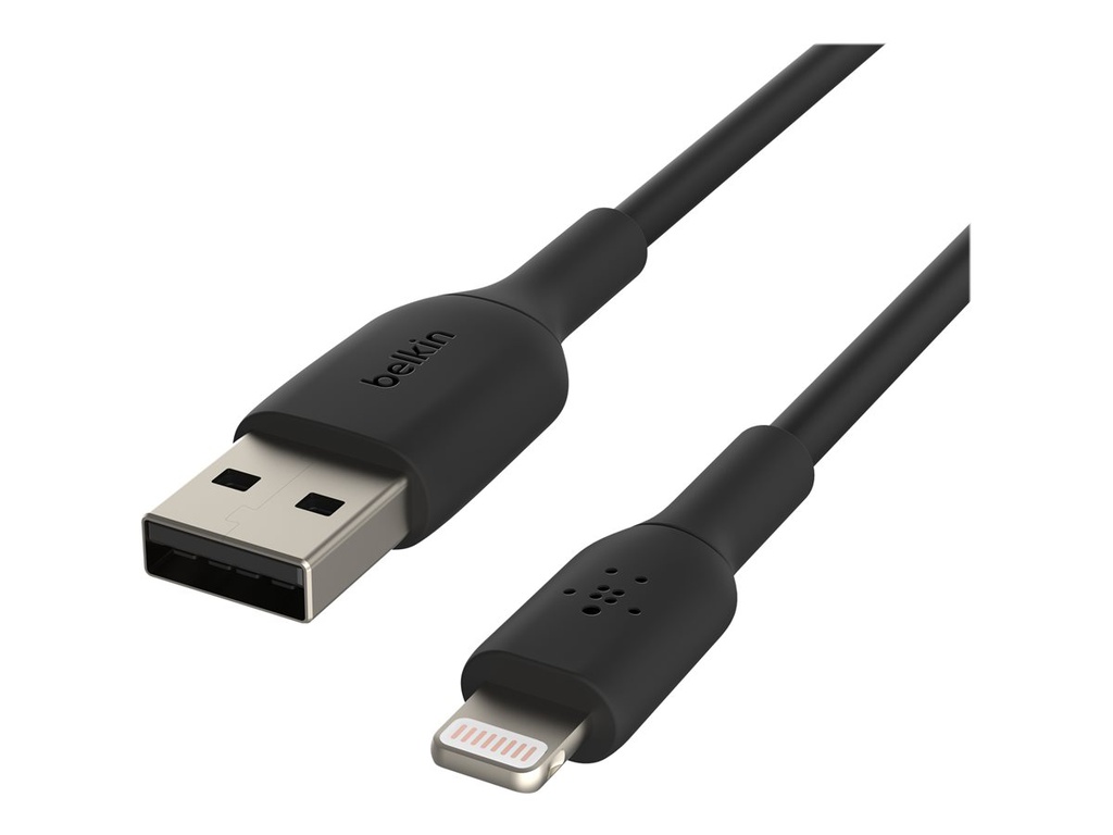 Cable Lightning Belkin BOOST CHARGE, Lightning (M) a USB (M), 1 m, negro, para Apple 10.5-inch iPad Pro; 12.9-inch iPad