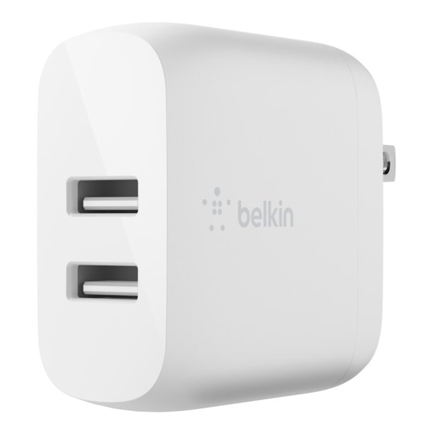 Adaptador de corriente Belkin 24 vatios - 4.8 A - 2 conectores de salida (USB) - blanco