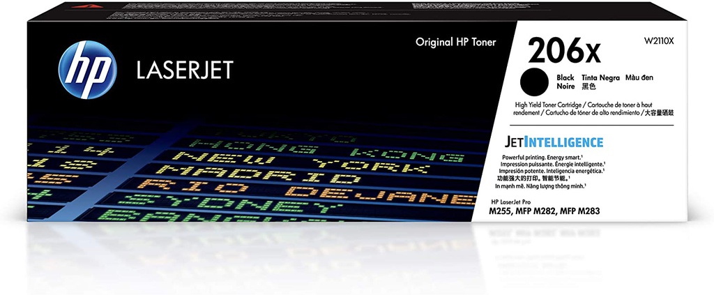 Toner HP Negro (206X)Alto rendimiento para M255dw, M255nw, MFP M282nw, MFP M283cdw, MFP M283fdn, MFP M283fdw