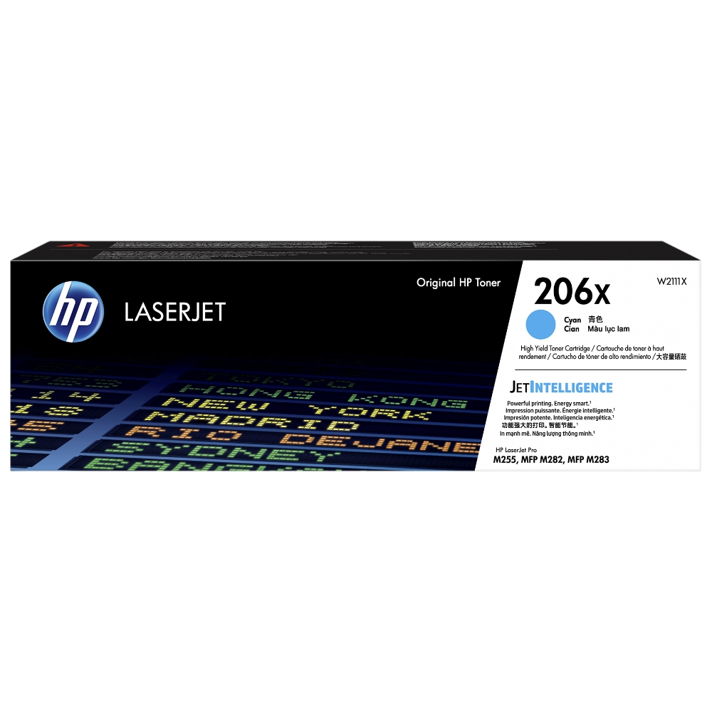 Toner HP Cyan (206X)Alto rendimiento para M255dw, M255nw, MFP M282nw, MFP M283cdw, MFP M283fdn, MFP M283fdw