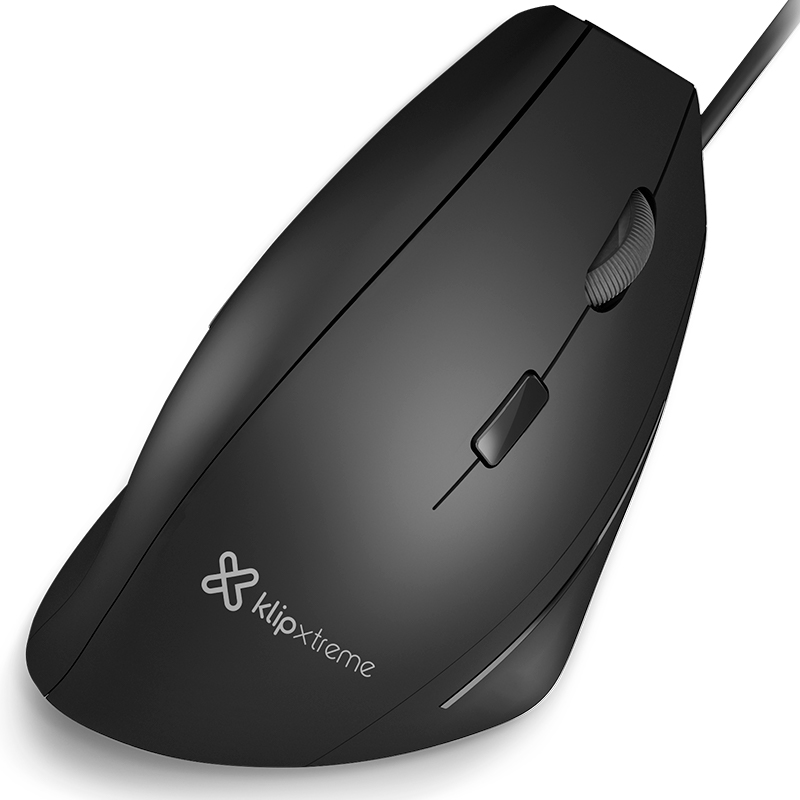 Mouse  Klip Xtreme USB Cableado, Negro - Ultra ergonómico