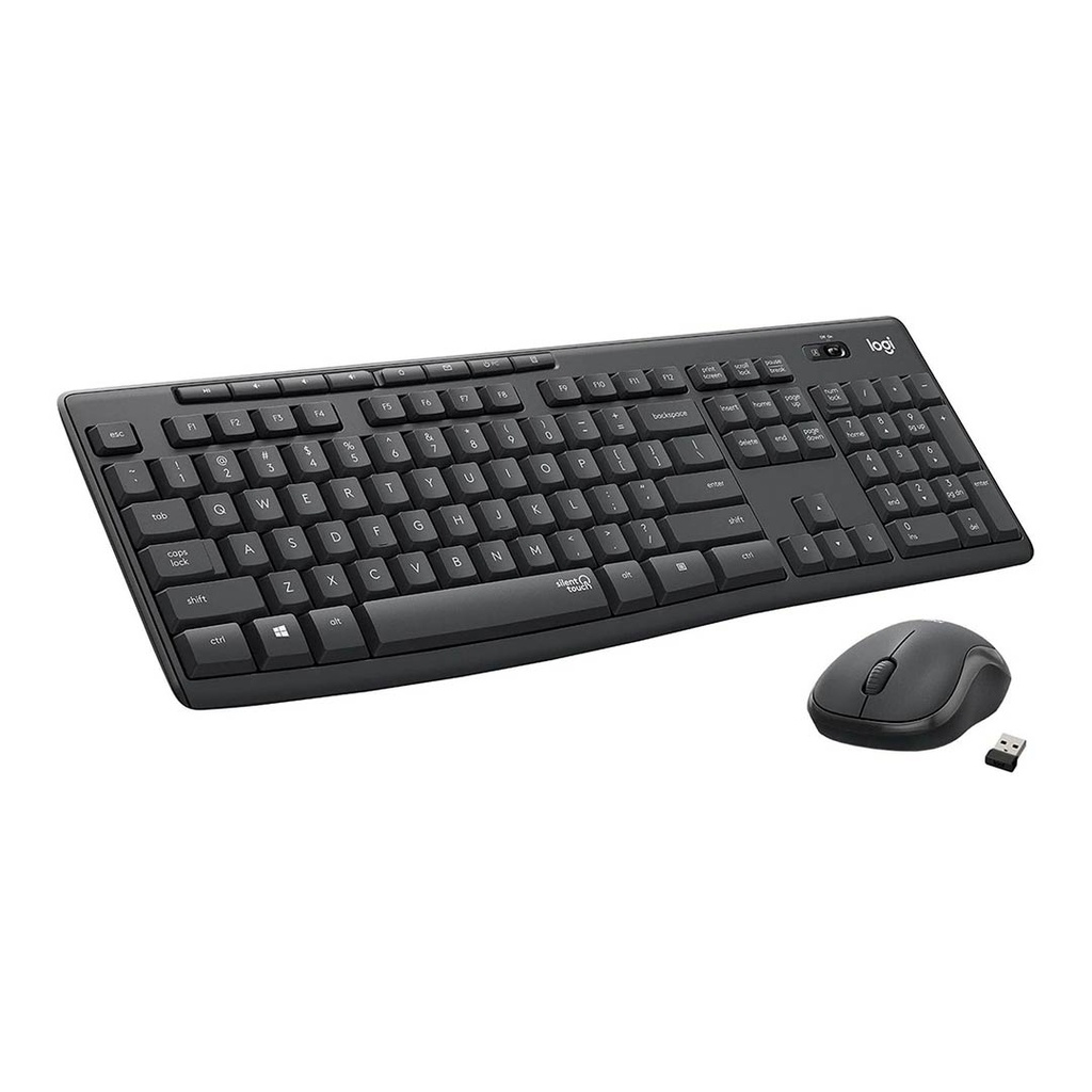 Combo de teclado y mouse Logitech MK295 Silent - inalámbrico - 2.4 GHz - grafito