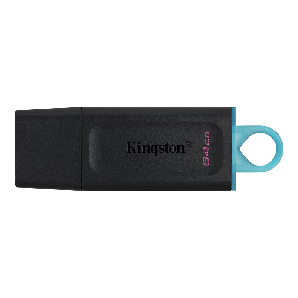 Memoria USB Kingston DataTraveler Exodia  - 64 GB - USB 3.2 Gen 1 - negro con turquesa