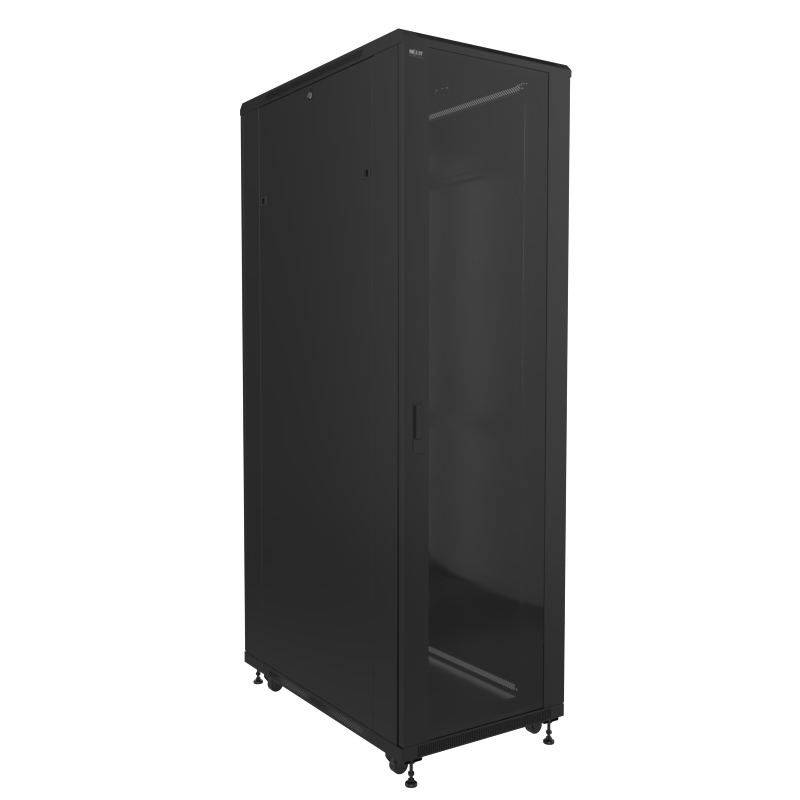 Nexxt Solutions Infrastructure - Floor cabinet - SPCC steel - RAL 9005 / Black - 600x800 27U SKD 2FAN