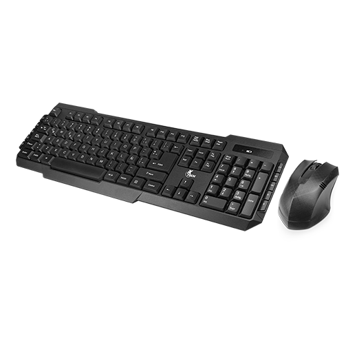 Combo de teclado y mouse Xtech - Wireless - Spanish - USB / 2.4 GHz - Black - Multimedia XTK-309S