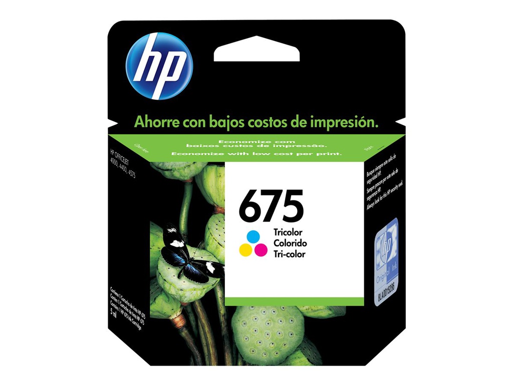 Tinta HP 675 - Color (cyan, magenta, amarillo) Ink Advantage Officejet 4000, 4400, 4575