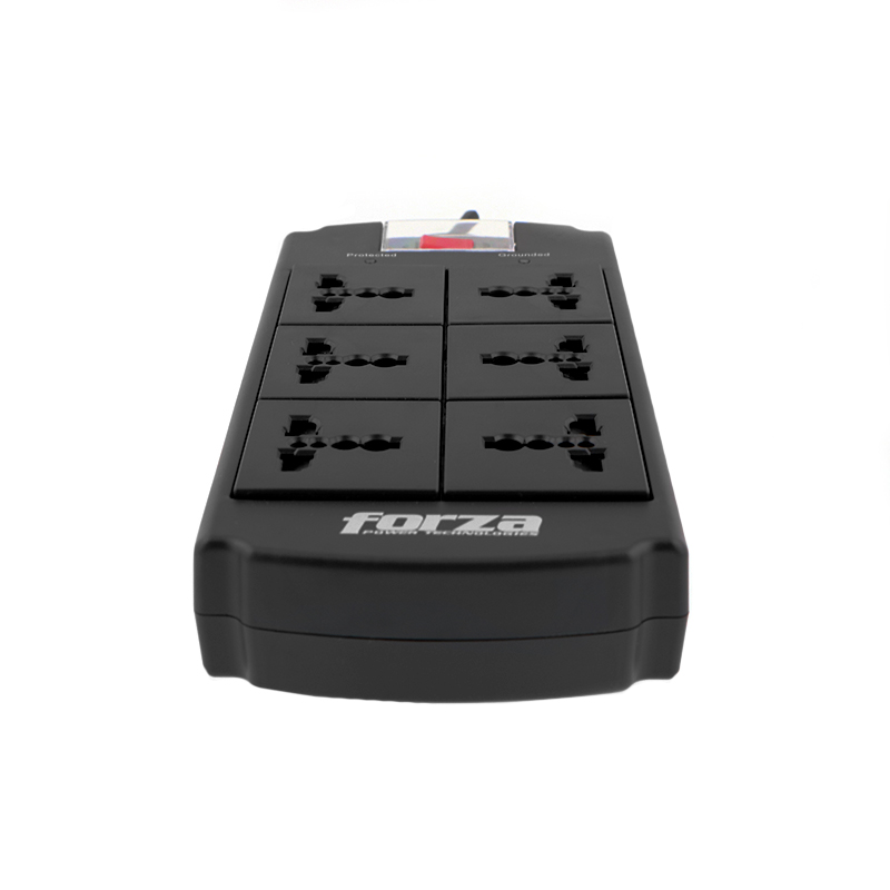REGLETA C/ SUPRESOR DE PICOS FORZA FSP-06MN 6TOMAS UNIVERSAL.