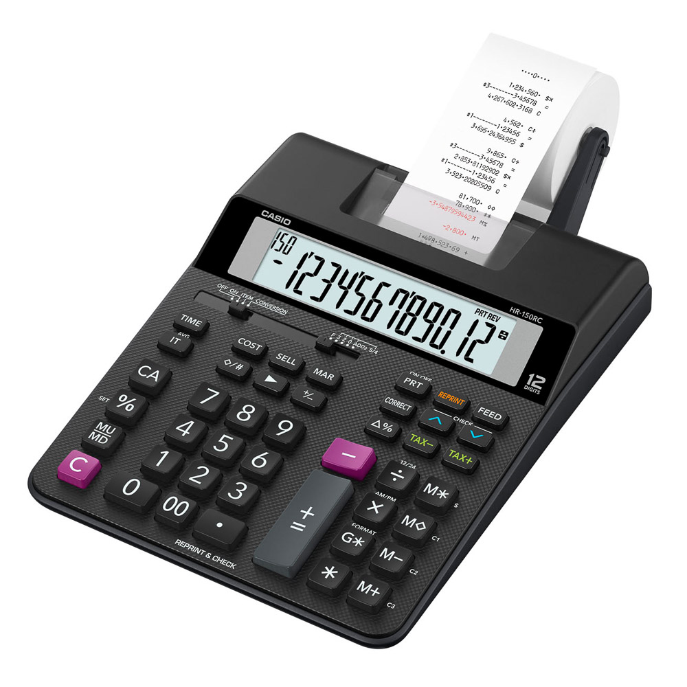 SUMADORA CASIO HR-150RC-BK-DH 12 DIG. ( SIN ADAPTADOR )