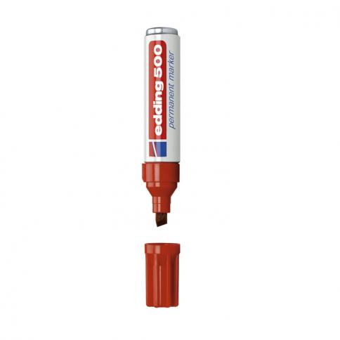 MARCADOR PERMANENTE EDDING 500 P/BISELADA REC. ROJO