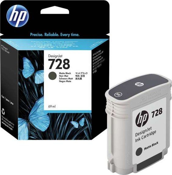 Tinta  HP  F9J64A Color Negro Matte (728) 69Ml. T730, T830