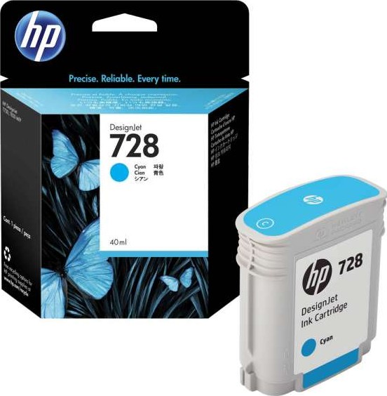 Tinta Hp F9J63A Color Cyan (728)  40Ml.  Designjet Y T830T730