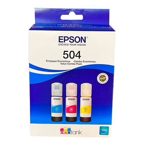 Pack de Tintas Epson Cyan, Magenta, Amarillo TRIO(504) de 70ml. L4150 L4160 L4260 L4360 L6161 L6171 L6191 L6270 L6271 L6370 L14150