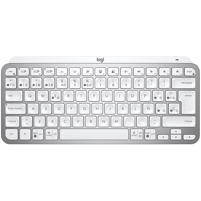 Logitech - Keypad - Wireless - Spanish - Bluetooth / USB / Bluetooth 5.0 - Ergonomic Design - Alpine white