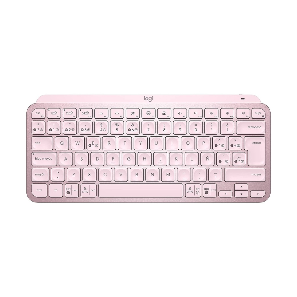 Teclado Inalámbrico iluminado  Logitech Español USB / Bluetooth 5.0 / Bluetooth Rosa