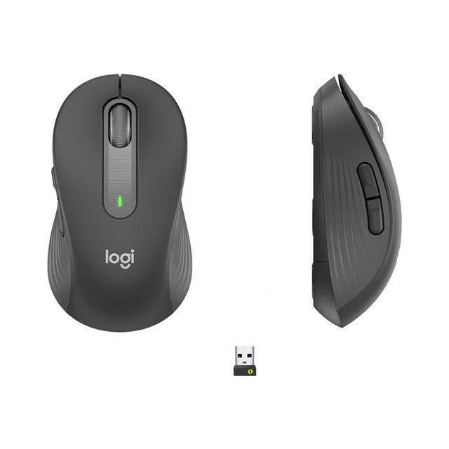 Logitech Signature M650 - Ratón - diestro - inalámbrico - Bluetooth - receptor de USB Logitech Logi Bolt - grafito