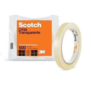 CINTA ADHESIVA SCOTCH 500 12MM X 66M TRANSPARENTE