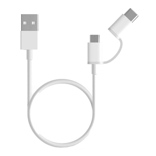 Cable - Xiaomi Mi 2-in-1 -USB - 2.4 A - 1 m - blanco