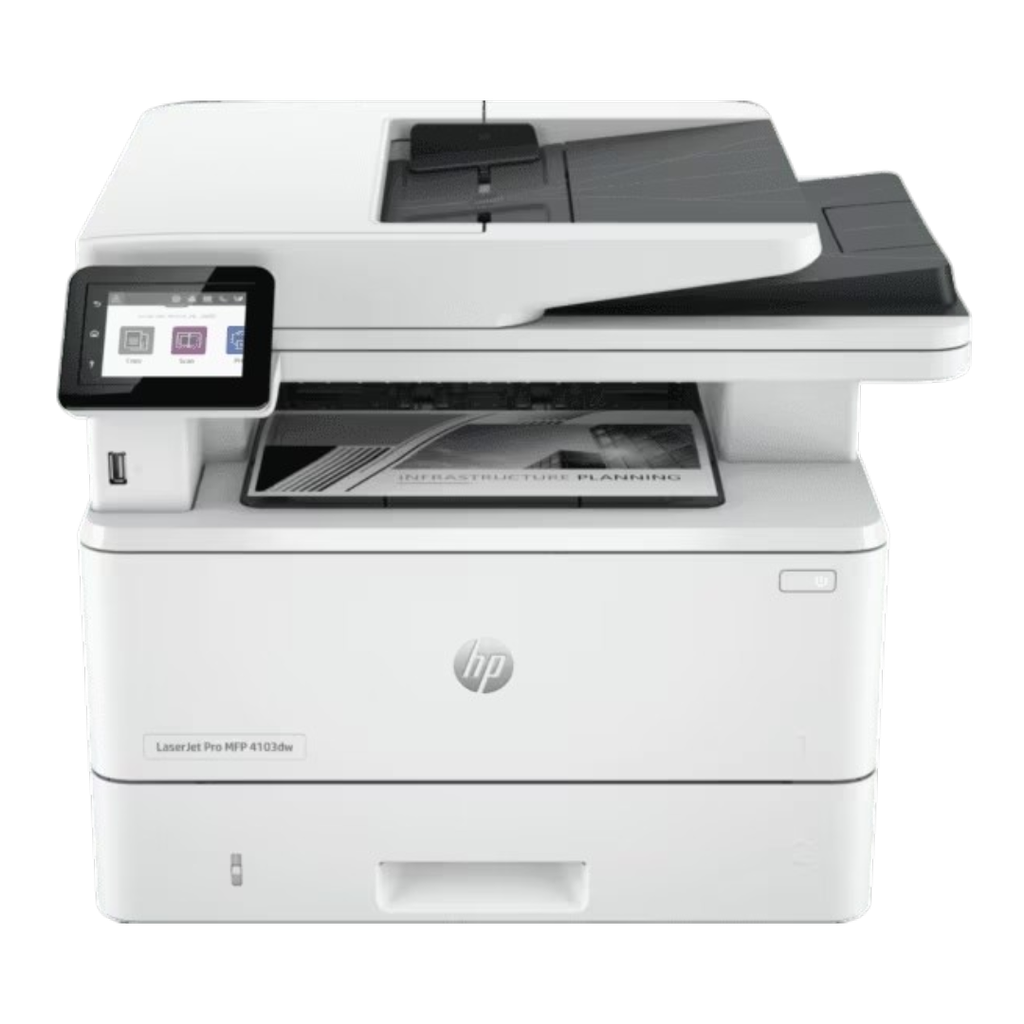 Impresora HP LaserJet Pro MFP 4103dw conexión Ethernet y USB multifuncional láser 42 ppm.