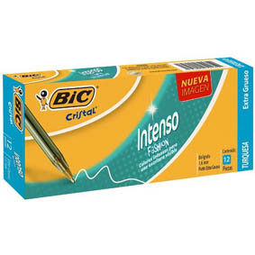 BOLIGRAFO BIC TURQUESA INTENSO FASHION 1.6mm Cx12 uni.